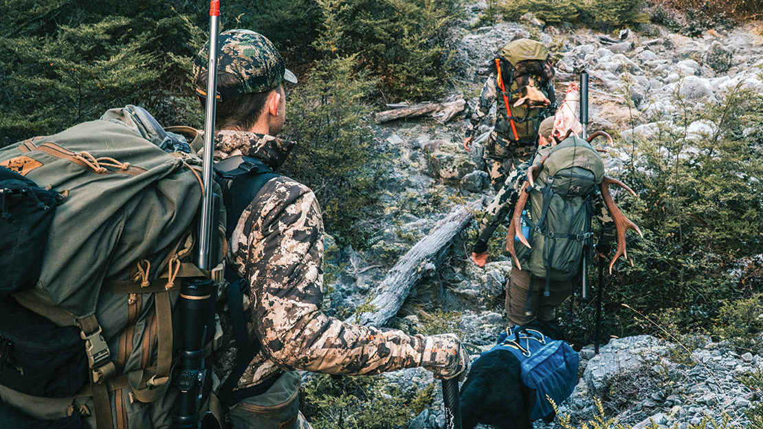 The hike back to the truck with loaded packs. Photo: Phil Green