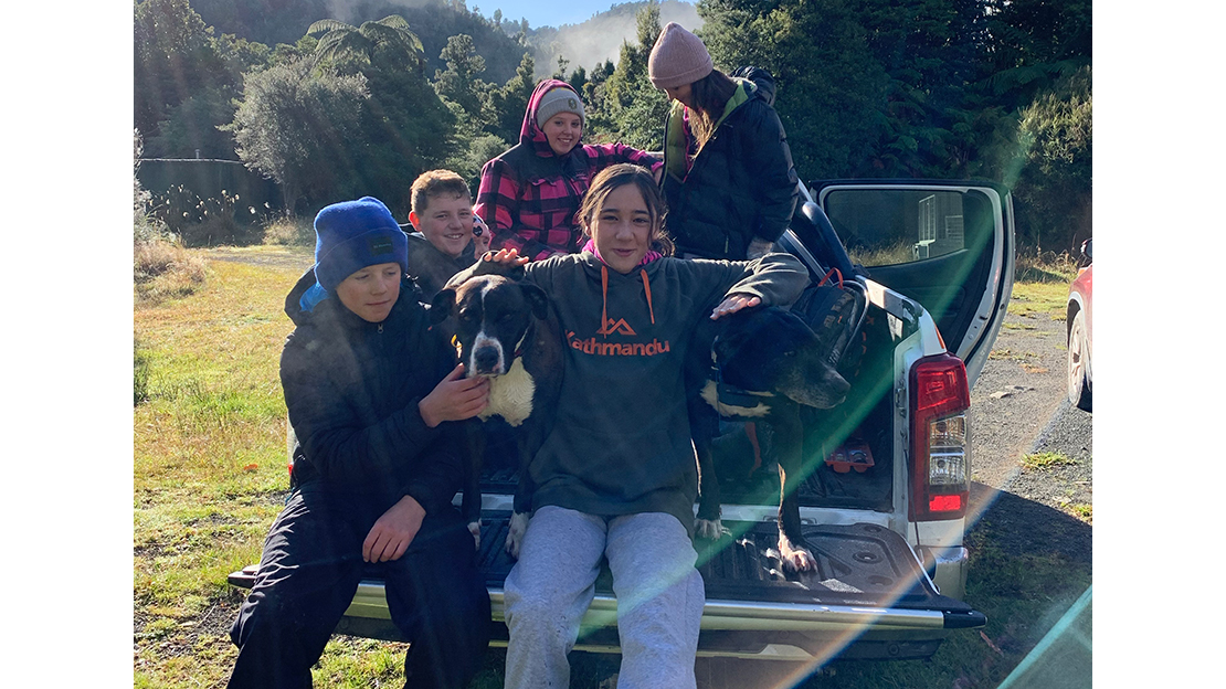 My cousins and I, and 2 pig dogs heading off for a hunt.
