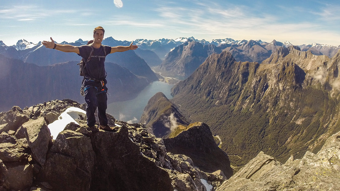 Before getting into hunting, I developed my backcountry skills by exploring as many different regions as I could. Summit of Mitre Peak, Milford Sound.