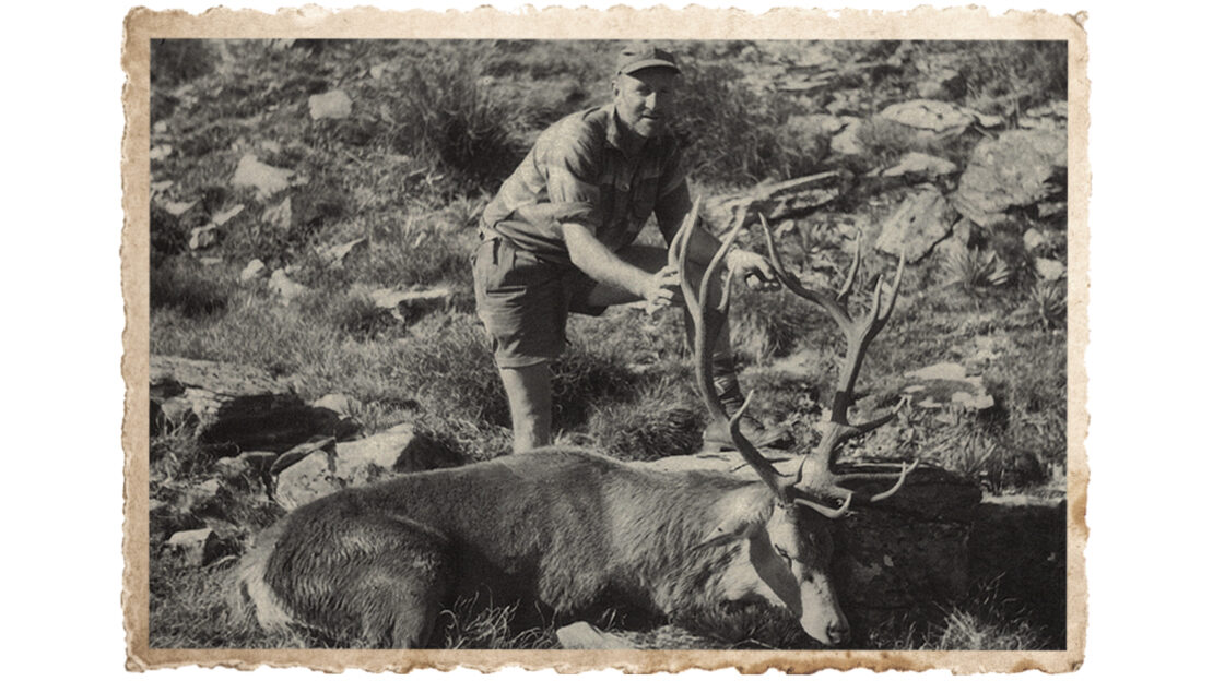 Don with his 1965 red deer trophy from the Cascade.