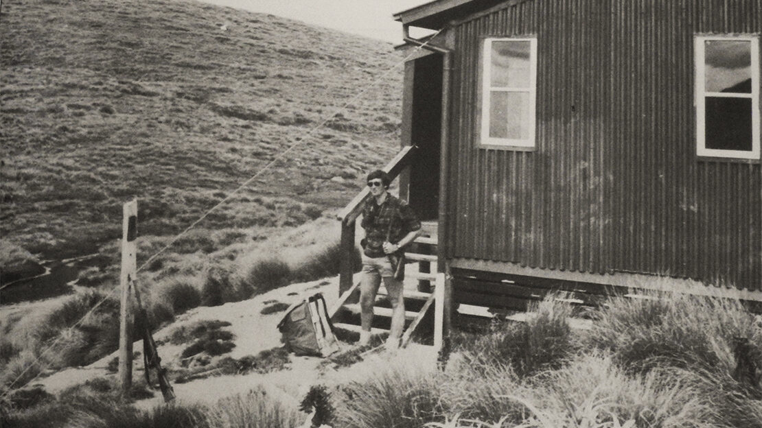 Kime Hut in the Tararua Ranges, about 1985. This infamously freezing cold, old-style tramping hut has since been replaced with one that is modern and well insulated but lacks the character of the old huts. Photo: Simon Willock NZRod&Rifle 1985.