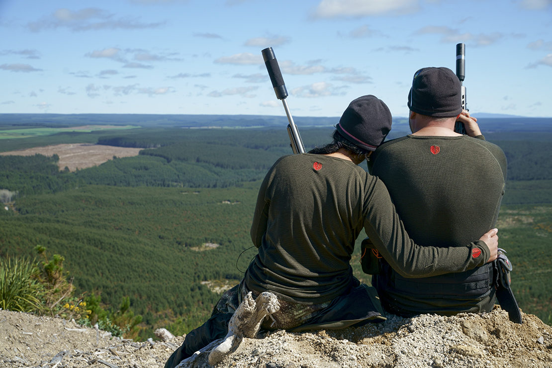 Tui and Comrie enjoying the view together near Murupara